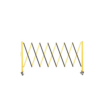 Montour Line Expandable Metal Barricade, Yellow and Black, 11.5 ft Length EB-FS-YB-110